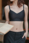 sexy slight stretch 4 colors traceless soft padded bras(asia size)_Black