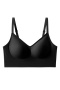 sexy slight stretch 5 colors shirring soft traceless padded bras(asia size)_Black