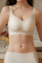 sexy slight stretch stitching mesh traceless padded bras(asia size)_Black_White_Light Green_Beige