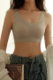 sexy slight stretch 5 colors soft quick-dry traceless padded bras(asia size)_Black_Gray