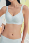 sexy slight stretch 4 colors stitching mesh traceless padded bras(asia size)_Black_White_Light Green