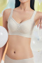 sexy slight stretch 4 colors stitching mesh traceless padded bras(asia size)_Black_White_Light Green_Beige