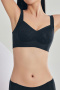 sexy slight stretch 4 colors stitching mesh traceless padded bras(asia size)_Black