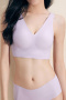 sexy slight stretch v-neck 5 colors traceless padded bras(asia size)_Black_Orange_Light Purple