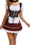plus size non-stretch 3 colors maid costumes(with neck ring)_Black_Rose Red