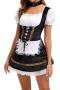 plus size non-stretch 3 colors maid costumes(with neck ring)_Black