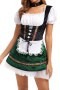 plus size non-stretch 3 colors maid costumes(with neck ring)_Black_Rose Red_Green