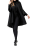 sexy halloween non-stretch hooded lace-up costumes(only cloak)_Black