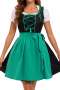 plus size non-stretch oktoberfest maid costumes(with apron&laces)_Green