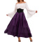 plus size slight stretch off shoulder with waistband costumes_Black_Rose Red_Orange_Green_Blue_Purple