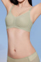 plus size stretch solid color breathable padded bras(asia size)_Pink_Light Green
