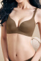 sexy slight stretch 5 colors solid color traceless gather padded bras(asia size)_Black_Red_Light Green_Brown