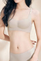 sexy slight stretch 5 colors soft traceless gather padded bras(asia size)_Black_Gray_Red_Brown_Nude