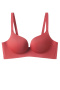 sexy slight stretch 6 colors solid color gather padded bras(asia size)_Black_Red