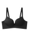 sexy slight stretch 6 colors solid color gather padded bras(asia size)_Black