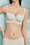 sexy slight stretch solid color wave edge gather padded bras(asia size)_Black_White_Light Green_Brown_Nude