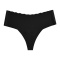 sexy high stretch 7 colors quick-drying no trace wavy edge high waist thong_Black