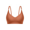 sexy slight stretch no trace removable chest pad thin breathable push up bra_Beige_Khaki _Brown