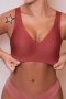 sexy plus size slight stretch soft 5 colors traceless padded bras(asia size)_Black_Gray_Red
