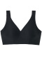 sexy plus size slight stretch soft 5 colors traceless padded bras(asia size)_Black