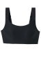 plus size slight stretch 5 colors square neck traceless padded bras(asia size)_Black