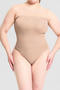 sexy high stretch solid color seamless shape bodysuit_Black_Brown_Nude