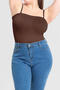 sexy high stretch solid color seamless shape bodysuit_Black_Brown