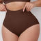 plus size high stretch high-waist abdomen control panties_Black_Brown