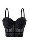 sexy slight stretch mesh leopard print padded underwire boned bralette_Black