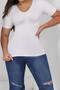 sexy high stretch 3 colors crew neck tight abdomen shapewear(no panties)_Black_White