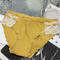 plus size slight stretch lace trim breathable panties_Black_Yellow