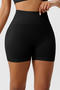high stretch solid color tight abdomen shapewear_Black