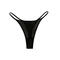 sexy slight stretch see-through mesh solid color low waist quick-dry thong_Black
