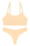 slight stretch 4 colors solid color traceless bras sets_Black_White_Beige