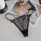 sexy slight stretch lace 6 colors low-waist thong_Black