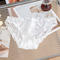 sexy slight stretch 5 colors lace bow traceless breathable panties_Black_White