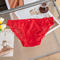 sexy slight stretch 5 colors lace bow traceless breathable panties_Black_White_Red