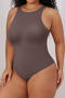 sexy high stretch 5 colors crew neck sleeveless shapewear_Black_Gray_Pink_Brown