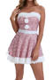 sexy slight stretch tube design sequin decor mini dress(with hat&belt&neck ring)_Pink