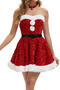 sexy slight stretch tube design sequin decor mini dress(with hat&belt&neck ring)_Pink_Red