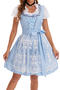 plus size non-stretch oktoberfest maid costumes(with apron&belt)_Pink_Green_Sky Blue