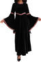 halloween non-stretch velvet hooded medieval costumes_Black