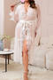 plus size stretch see-through mesh lace trim nightgown(asia size,no underwear)_Black_White