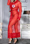 plus size stretch see-through mesh lace trim nightgown(asia size,no underwear)_Black_White_Red