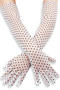 one pair new stylish dot jacquard see-through lace long gloves_Black_White_Multicolor