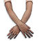 one pair new stylish dot jacquard see-through lace long gloves_Black