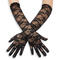 one pair new sexy 5 colors see-through lace long gloves_Black