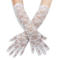 one pair new sexy 5 colors see-through lace long gloves_Black_White