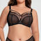 sexy plus size slight stretch gather breathable thin big chest bra no chest pad_Black