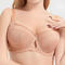 sexy plus size stretch breathable mesh thin gather big chest bra no chest pad_Black_Nude